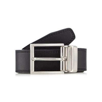 Black coated leather belt